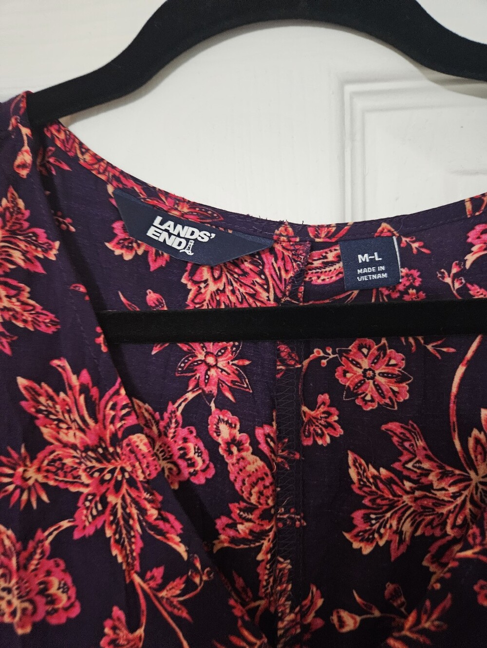 Lands' End Floral Smocked Waist Dress - Picture 2 of 3